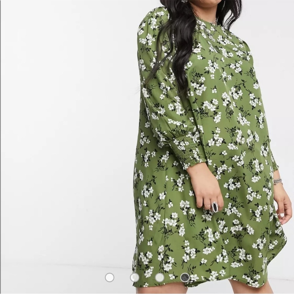 new look curves olive floral dress size 22 - Picture 11 of 11